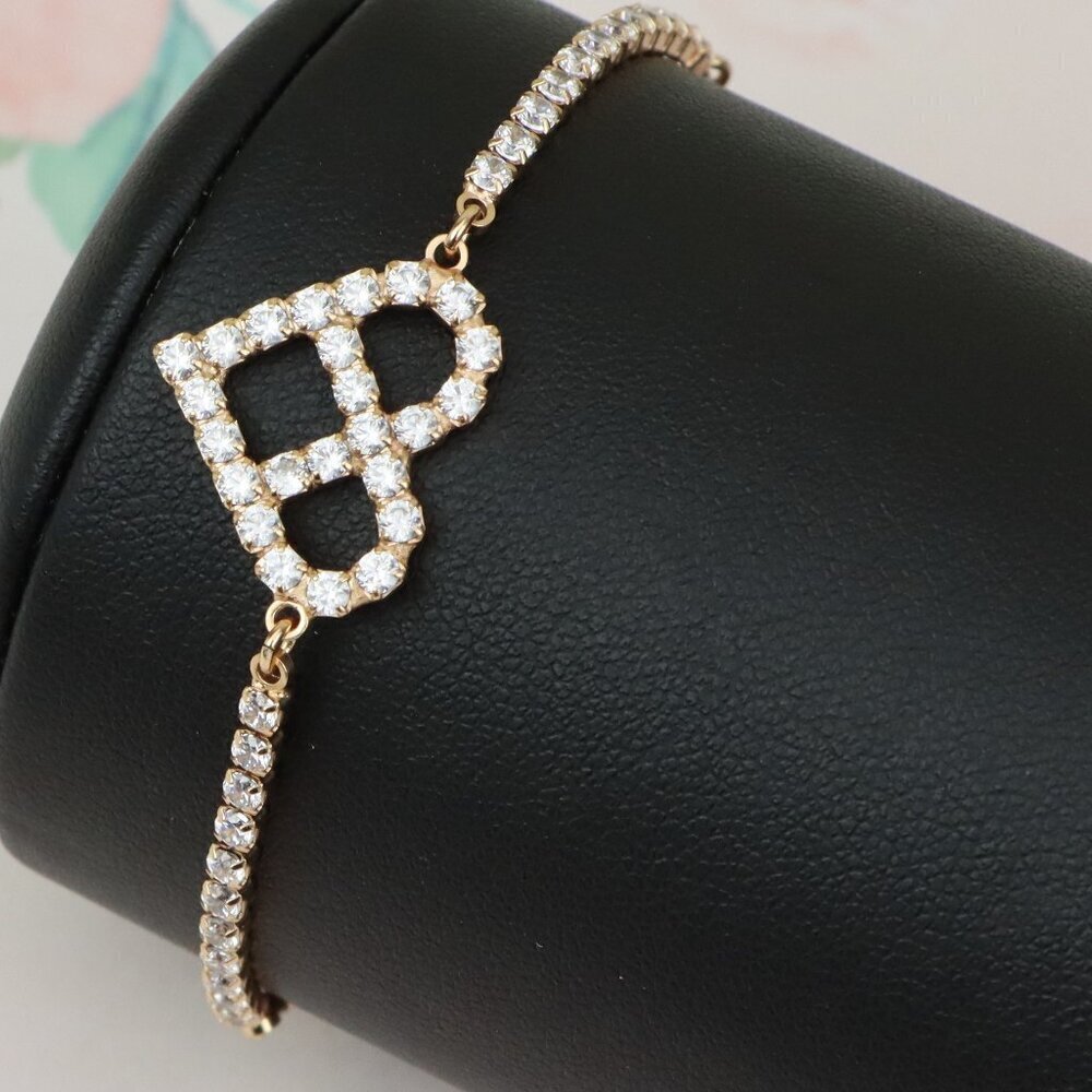 Elegant Rose Gold Heart Bracelet with Sparkling Crystals, XPAB0665